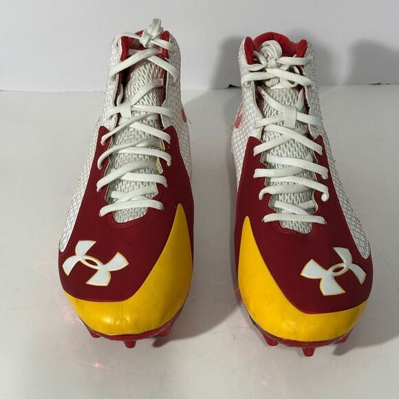 Under Armour Highlight 2 MC Knit Men’s Football Cleats Red, White, & Yellow Colo - Picture 15 of 15